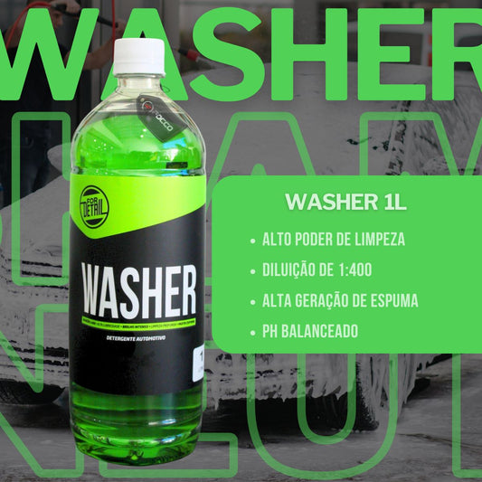 Kit Shampoo Washer 1:400 For Detail + Toalha Mágica Para Secagem Purple 50x80 500gsm Akora