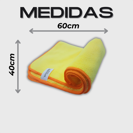 Kit Com 20 Toalhas de Microfibra 60x40 380gsm Amarela Autoamerica