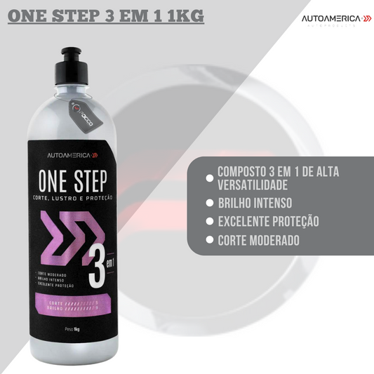 Kit One Step 3 em 1 1kg Autoamerica + 3 Boinas 5" For Detail