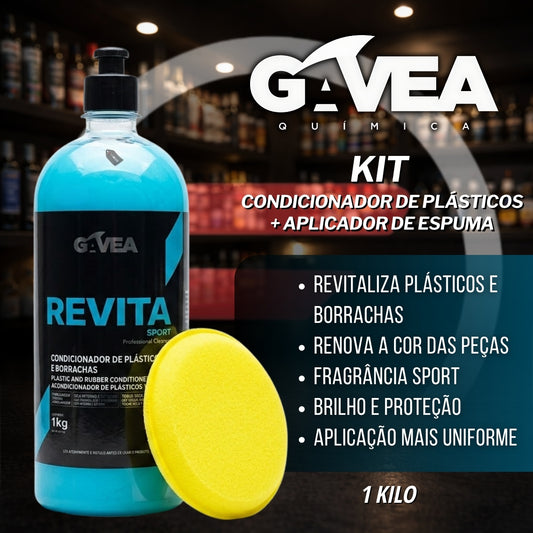 Kit Gel Condicionador de Plásticos 1kg + Aplicador de Espuma