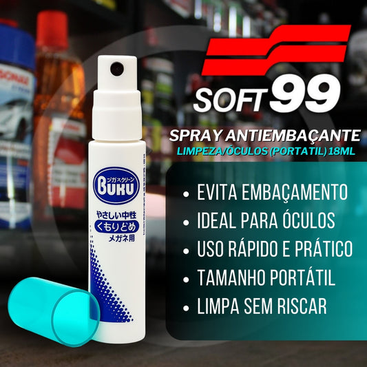 Spray Antiembaçante limpeza/óculos Portatil Soft99