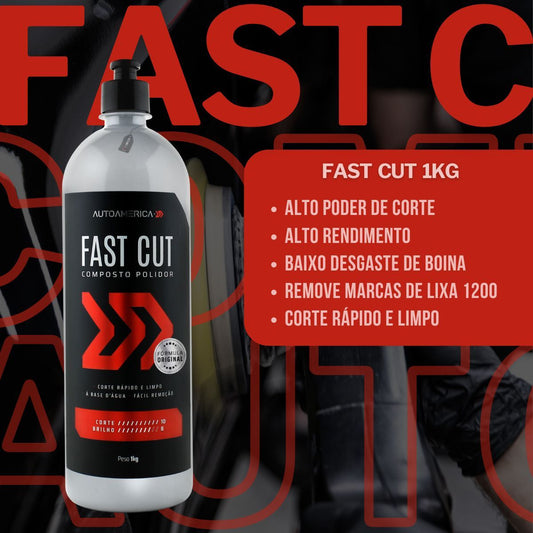 Kit Fast Cut 1kg + One Composto 3 em 1 + Boinas 5" For Detail