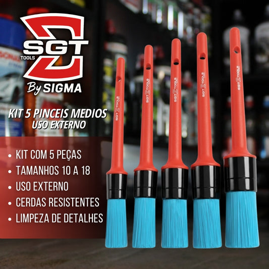 Kit 5 Pinceis Medios Uso Externo Sigma Tools