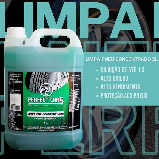 Limpa Pneu Concentrado Verde Brilho Espelhado 5l Perfect Cars