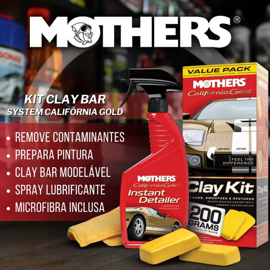 Kit Clay Bar System Califórnia Gold Mothers