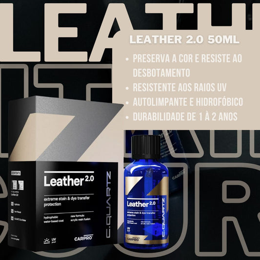 CQuartz Leather 2.0 Coating para Couro e Vinil 50ml Carpro