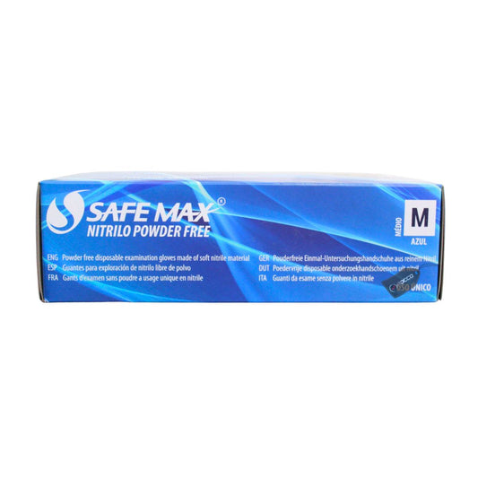 Luva Nitrílica Azul M C/100 Safe Max Supermax