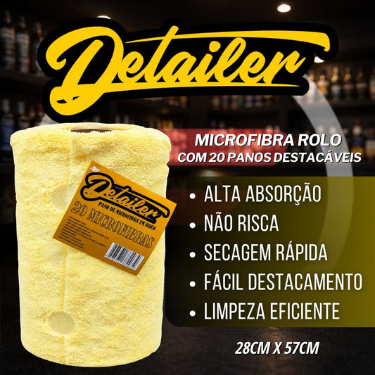 Microfibra Rolo 28cm x 57cm c/ 20 Panos Destacaveis Detailer