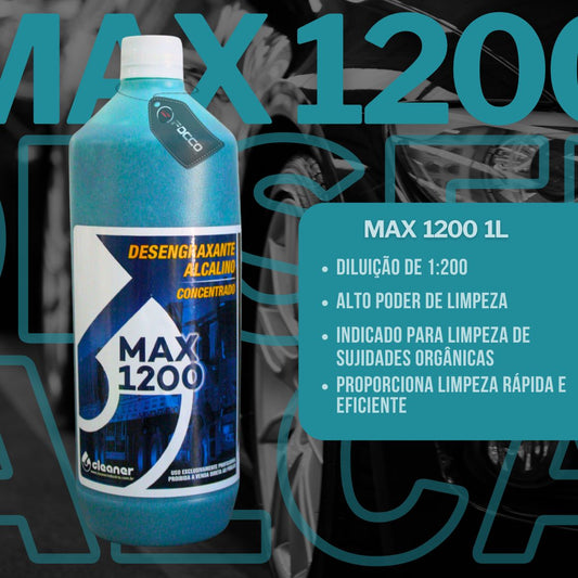 Max 1200 Desengraxante Alcalino Biodegradavél 1:200 1L Cleaner