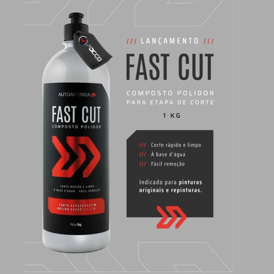 Kit Composto Fast Cut 1L + Boina Hibrida 6" Autoamerica