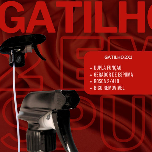 Gatilho 2x1 Pulverizador e  Espumador Rosca 2/410 Preto FX