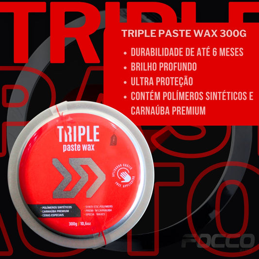 Kit Triple Wax Cera 300g Autoamerica + Toalha de Microfibra