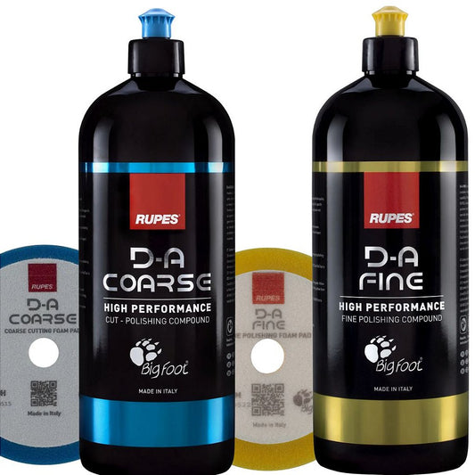 Kit de Polidores D.A 250ml + Boinas de Espuma 5" Completo Rupes