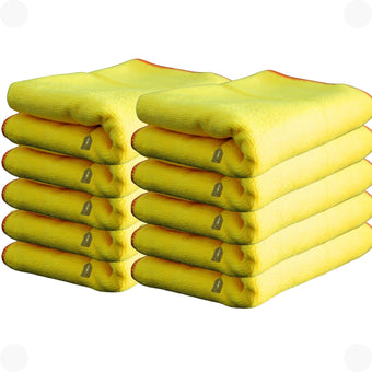 compare product Kit Com 10 Toalha De Microfibra Amarela 60x40 350gsm FX