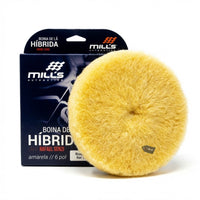 Boina de Lã Híbrida Amarela c/ Interface Laranja 6" RS Mills