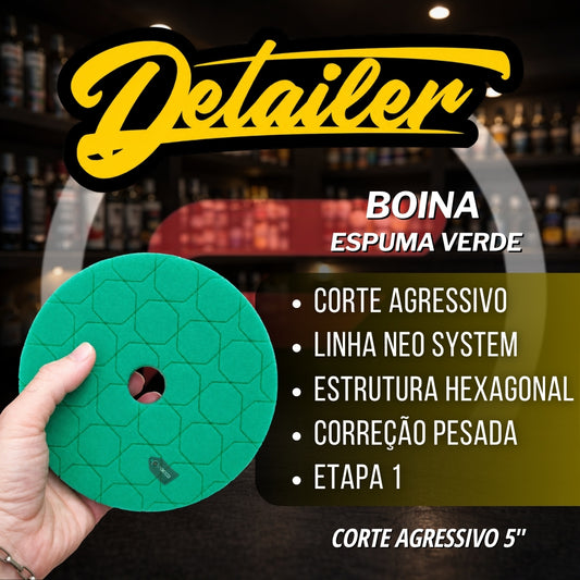 Boina Neo System de Espuma Verde Corte Agressivo 5" Detailer