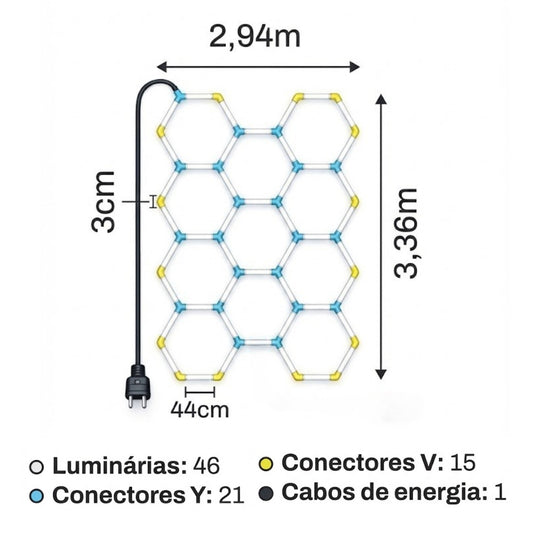 Kit Luminária 11 Celulas 220v Detailer