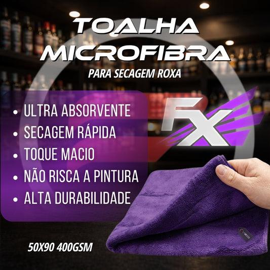 Toalha de Microfibra para Secagem 50x90 Roxa FX