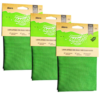 compare product Kit 3 Panos Mágico Limpa Vidros 40x40 300GSM Akora