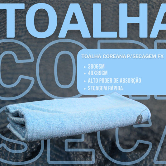 Toalha Coreana para Secagem Azul 57x87 380gsm FX