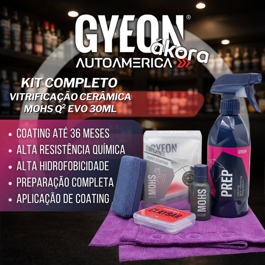 Kit Completo Vitrificação Cerâmica Mohs Q² EVO 30ml Gyeon