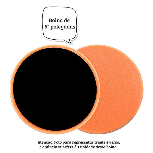 BOINA DE ESPUMA LARANJA 6" DUNE S/ EMBALAGEM