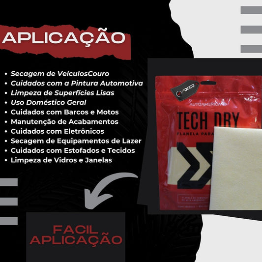 Toalha Flanela Tech Dry Para Secagem 70x40cm Autoamerica