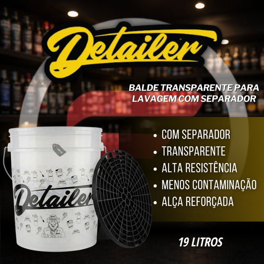 Balde Transparente Para Lavagem Com Separador 19l Detailer