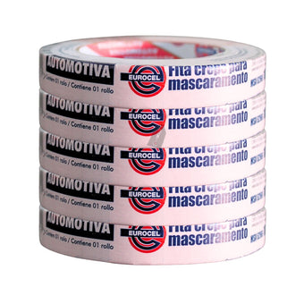 compare product Kit 5 Fitas Crepe Automotiva 18x50m Vermelha MSK 67266 Eurocel
