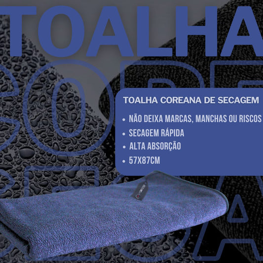 Kit 10 Toalha Coreana para Secagem 57x87 Detailer
