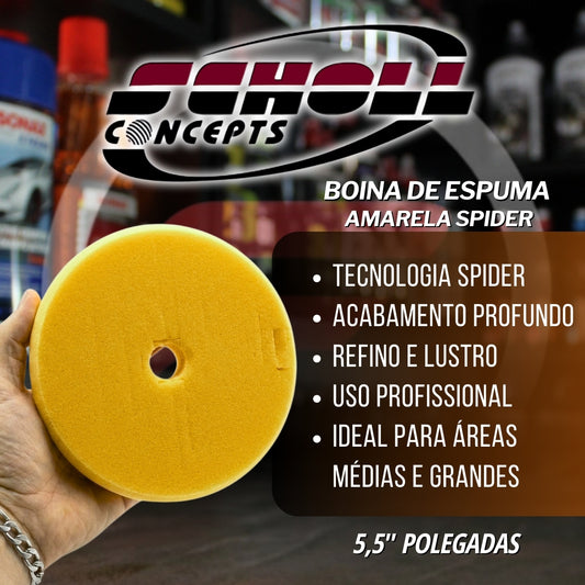 Boina de Espuma Amarela Spider 5,5'' Scholl Concepts