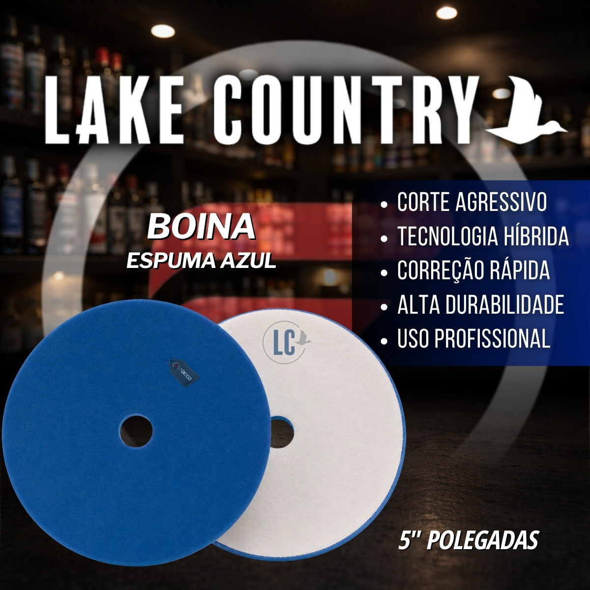 Boina de Espuma Azul Corte 5" Lake Country