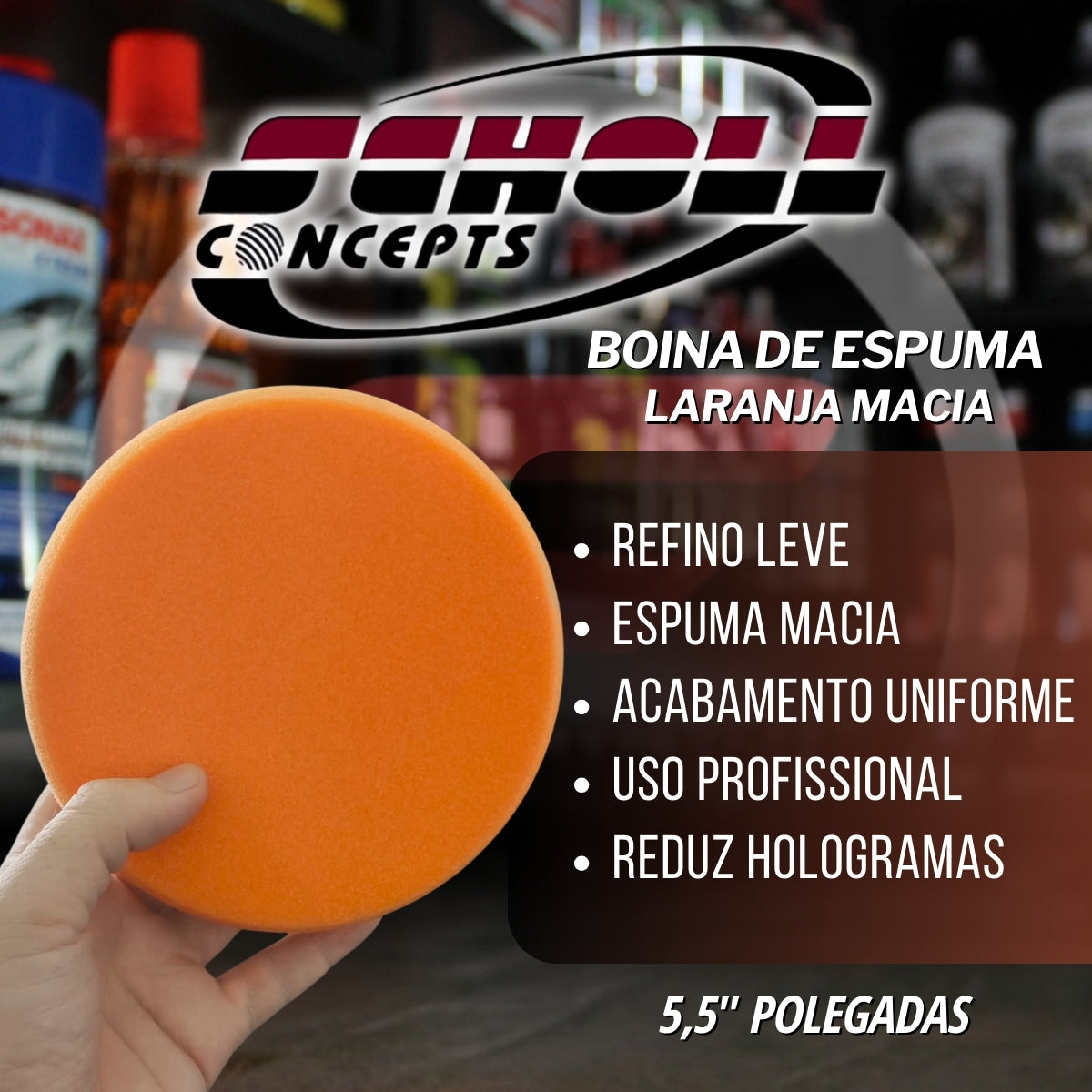Boina de Espuma Laranja 5,5″ Macia Scholl Concepts