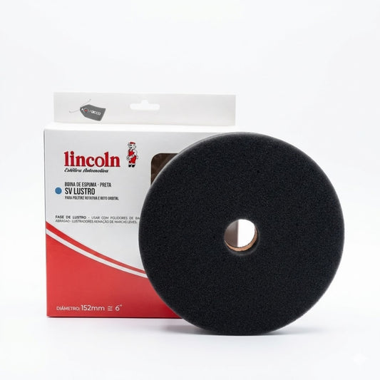 Boina de Espuma Preta Macia para Roto Orbital 6'' Lincoln