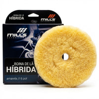 Boina de Lã Híbrida Amarela c/ Interface Branca 6" RS Mills