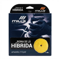 Boina de Lã Híbrida Amarela c/ Interface Branca 6" RS Mills