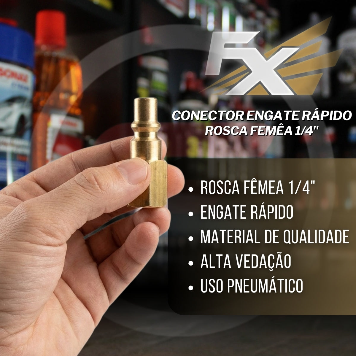 Conector Engate Rápido Rosca Femêa 1/4" FX