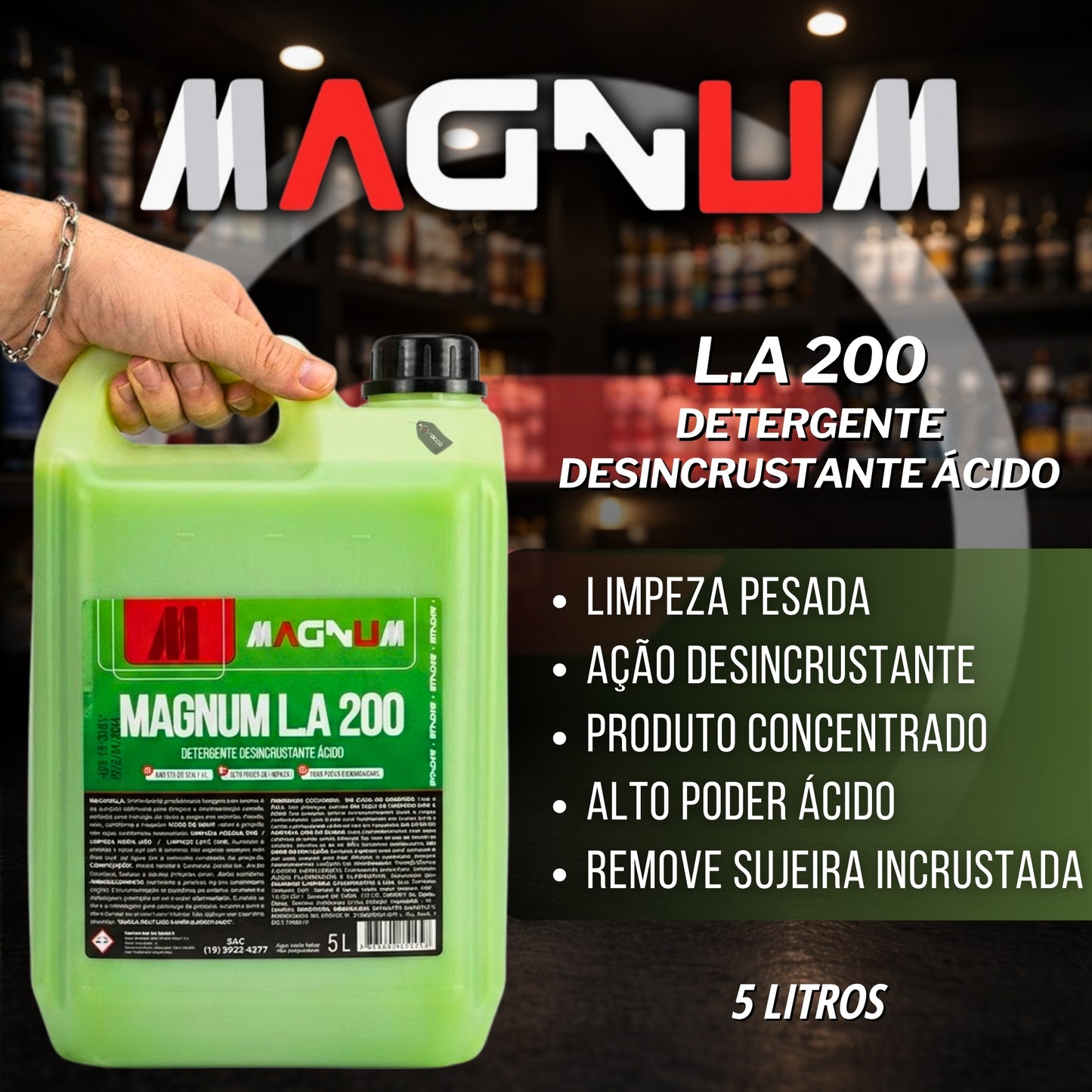 Detergente Desincrustante Ácido L.A 200 5l Magnum