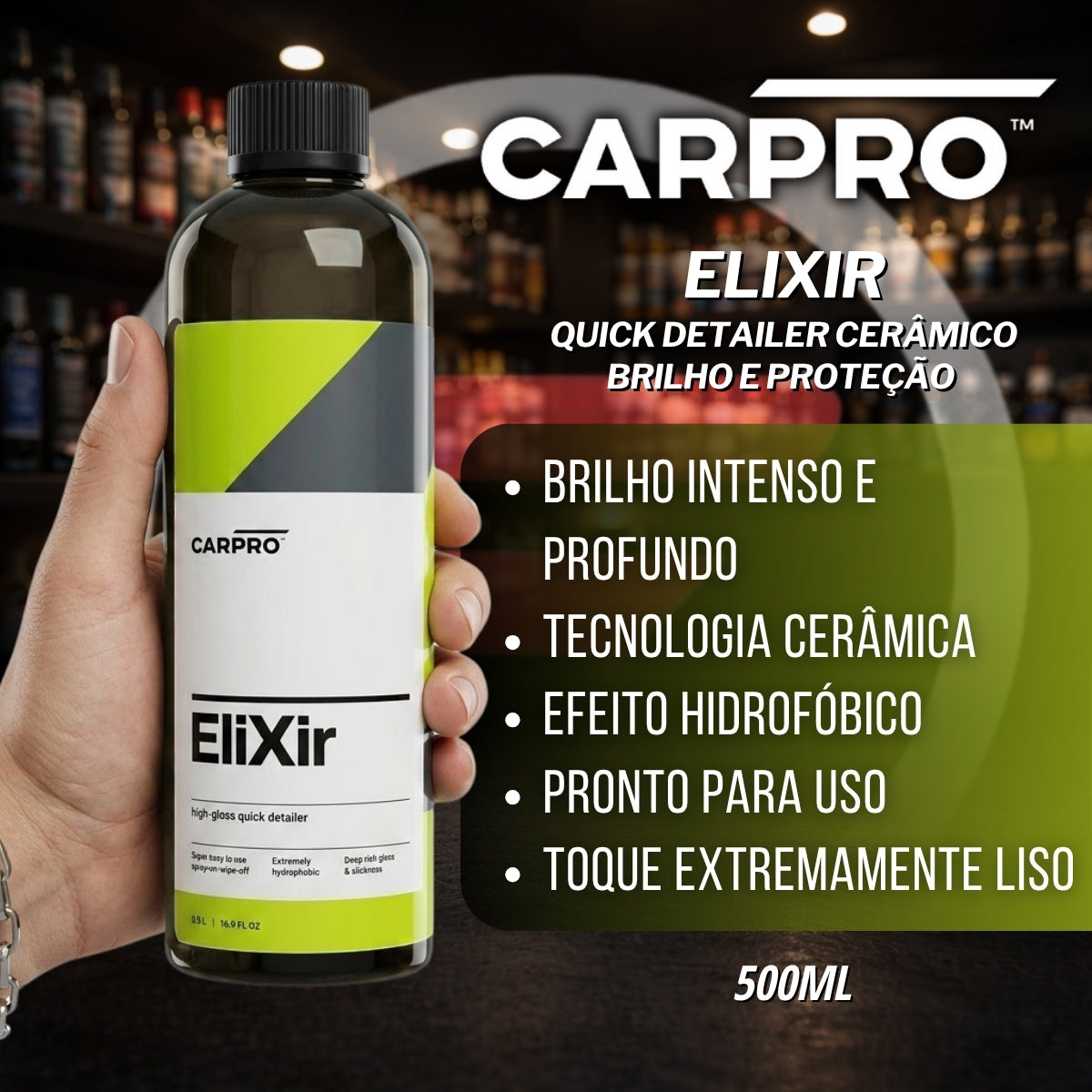 Elixir Quick Detailer Cerâmico Brilho Proteção 500ml Carpro