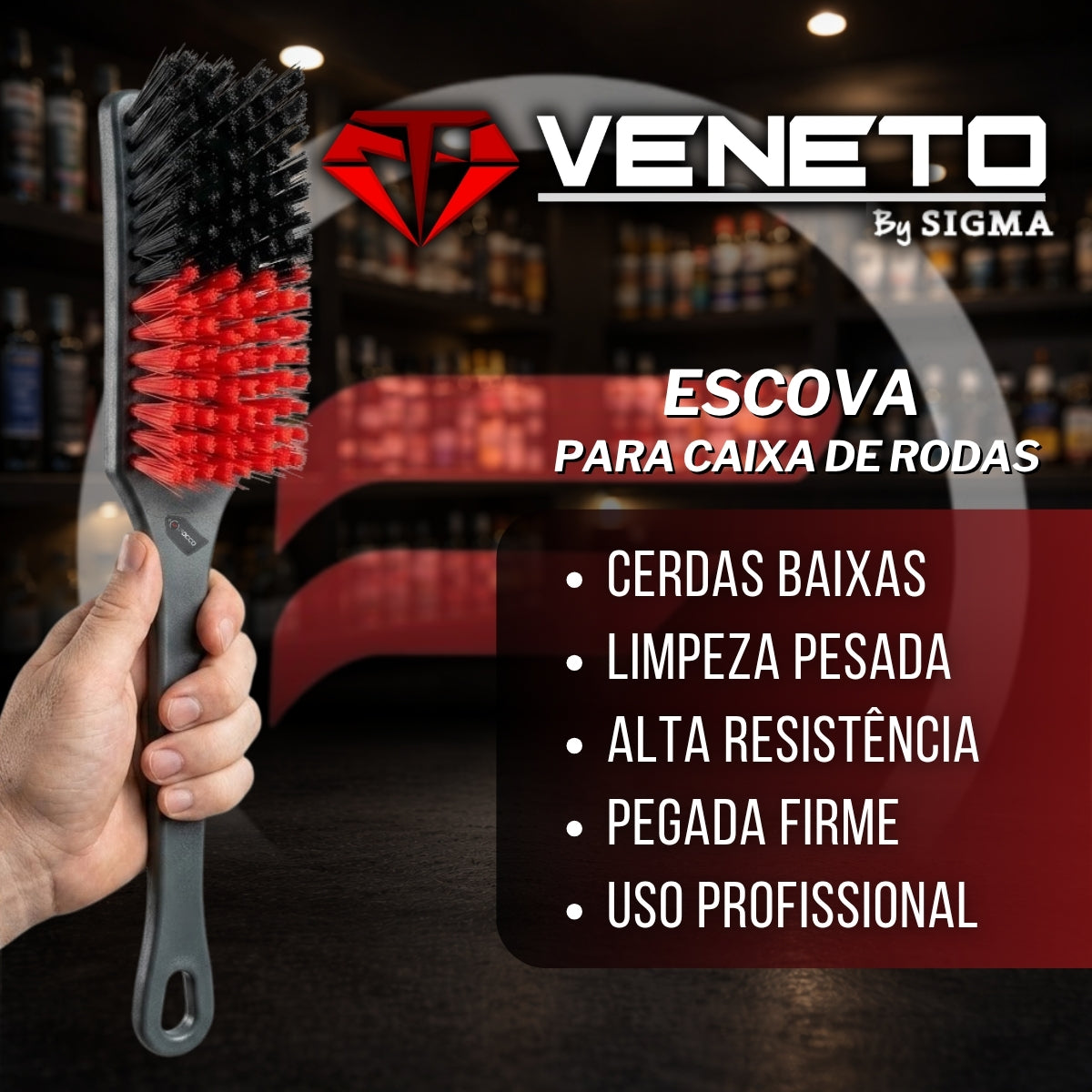 Escova Para caixa de Rodas Cerdas Baixas Veneto