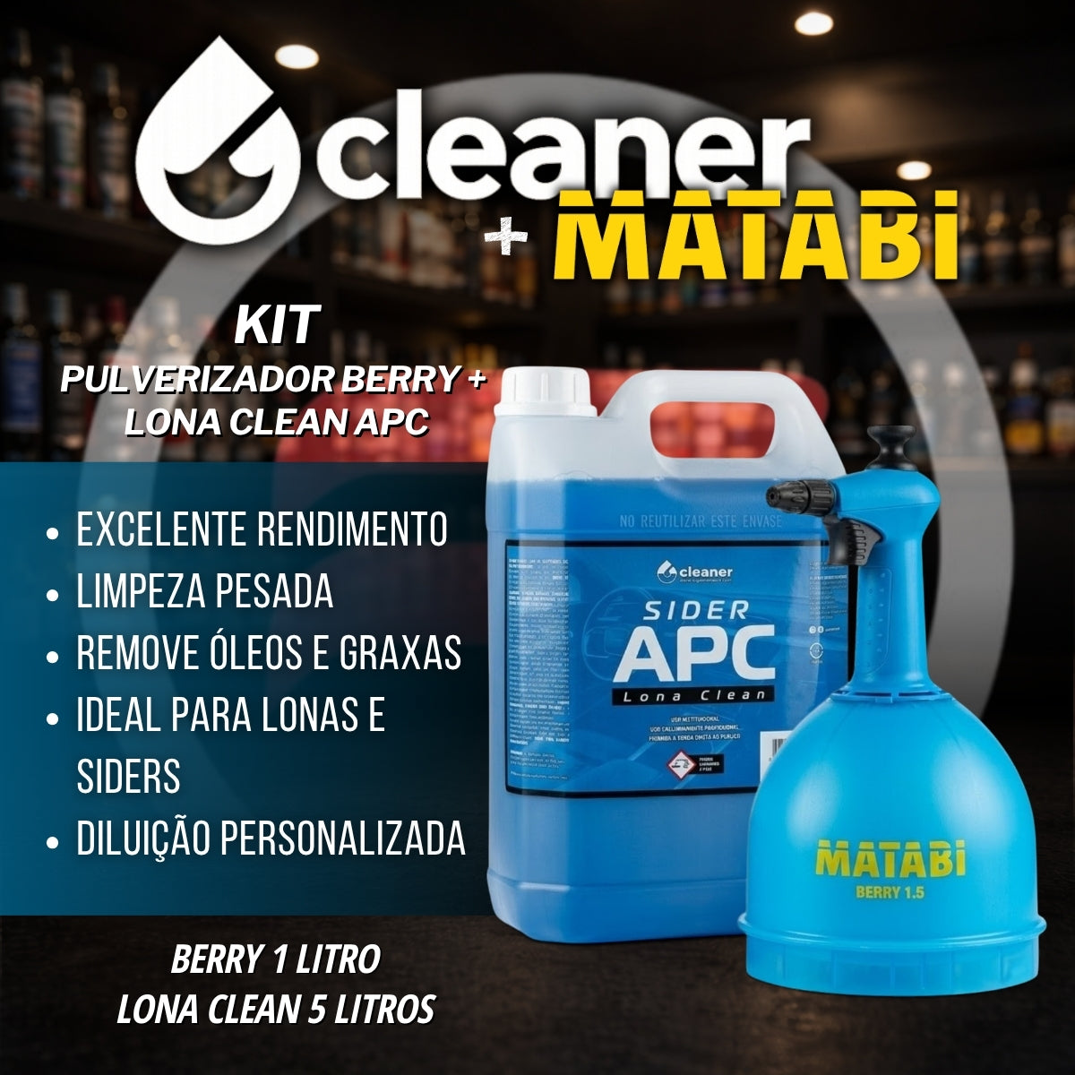 Kit Pulverizador Berry + Lona Clean  Apc Multifuncional 5l Cleaner
