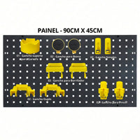 Painel para Ferramentas Black Plate 90cm x 45cm Completo Detailer