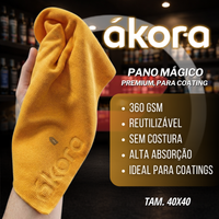 Pano Mágico Premium P/Coating 40x40 S/Costura Amarelo Akora