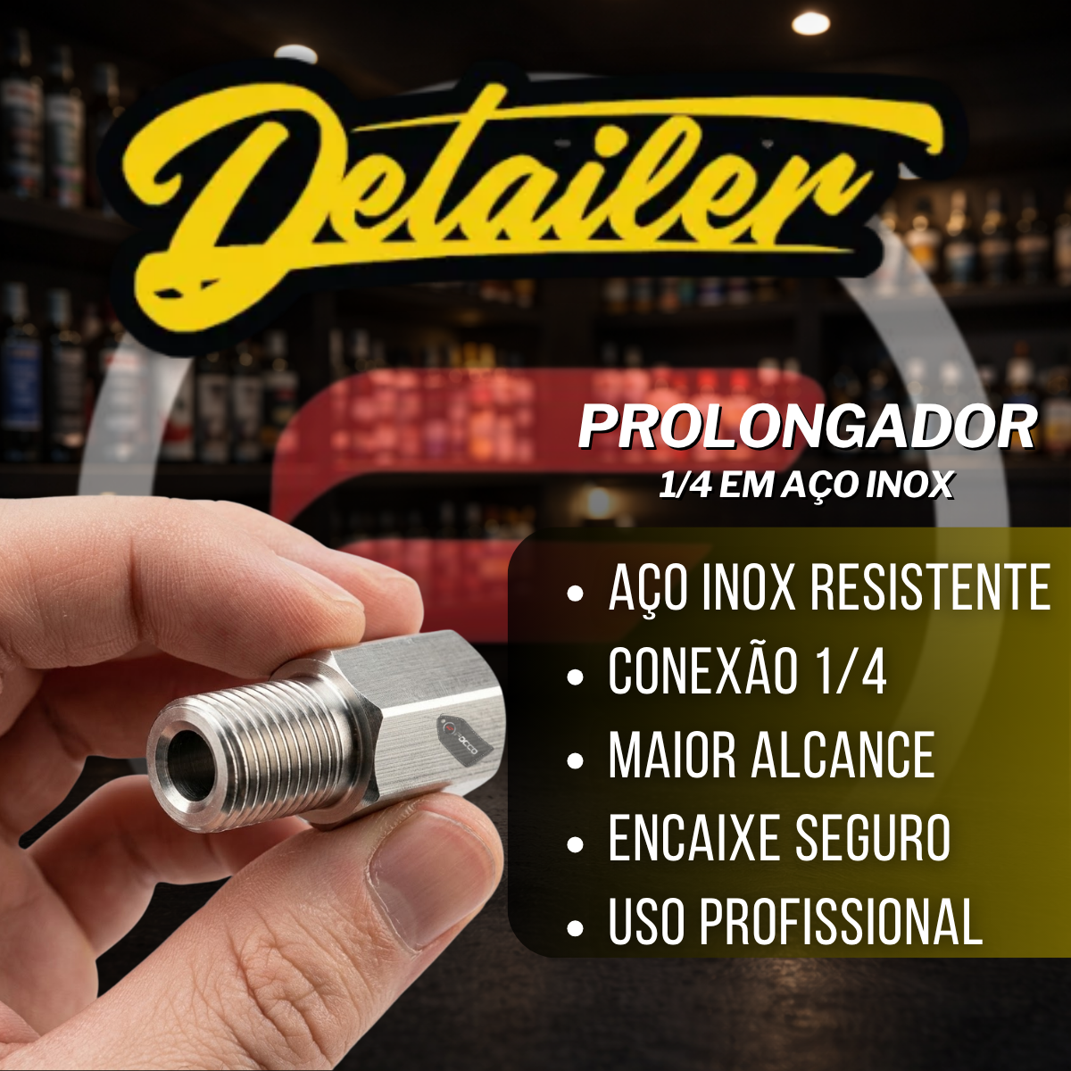 Prolongador 1/4 em Aço Inox Detailer