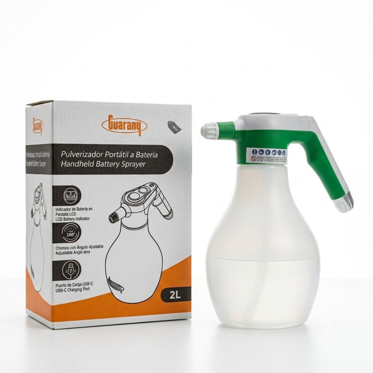 Pulverizador Portátil a Bateria com recarga USB 2l Guarany