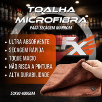 Toalha de Microfibra para Secagem 50x90 Marrom FX