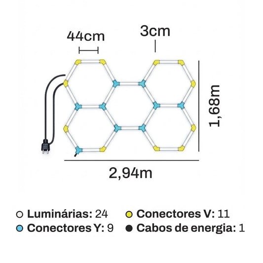 Kit Luminária Leads 5 Células 220v  Detailer