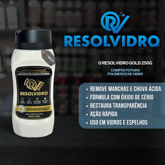 Polidor de Vidros Creme Oxido de Cerio Gold 250g Resolvidro