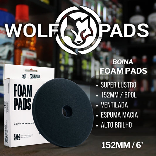 Boina Espuma Preta Soft Pad 152mm 6pol Ventilado Wolf Pads