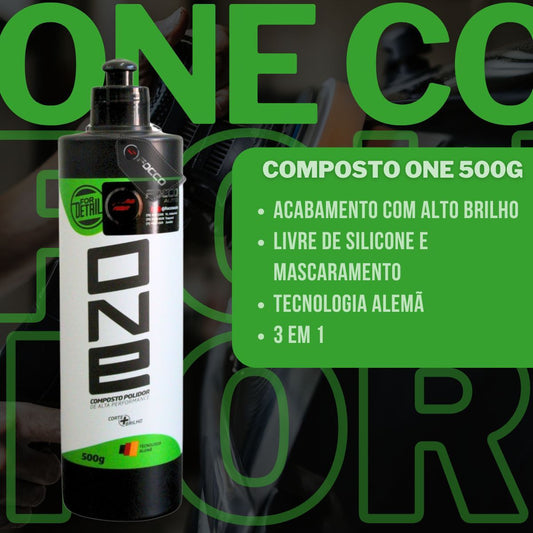 Kit Composto Polidor One 3 em 1 For Detail + Boinas + Toalha de Microfibra